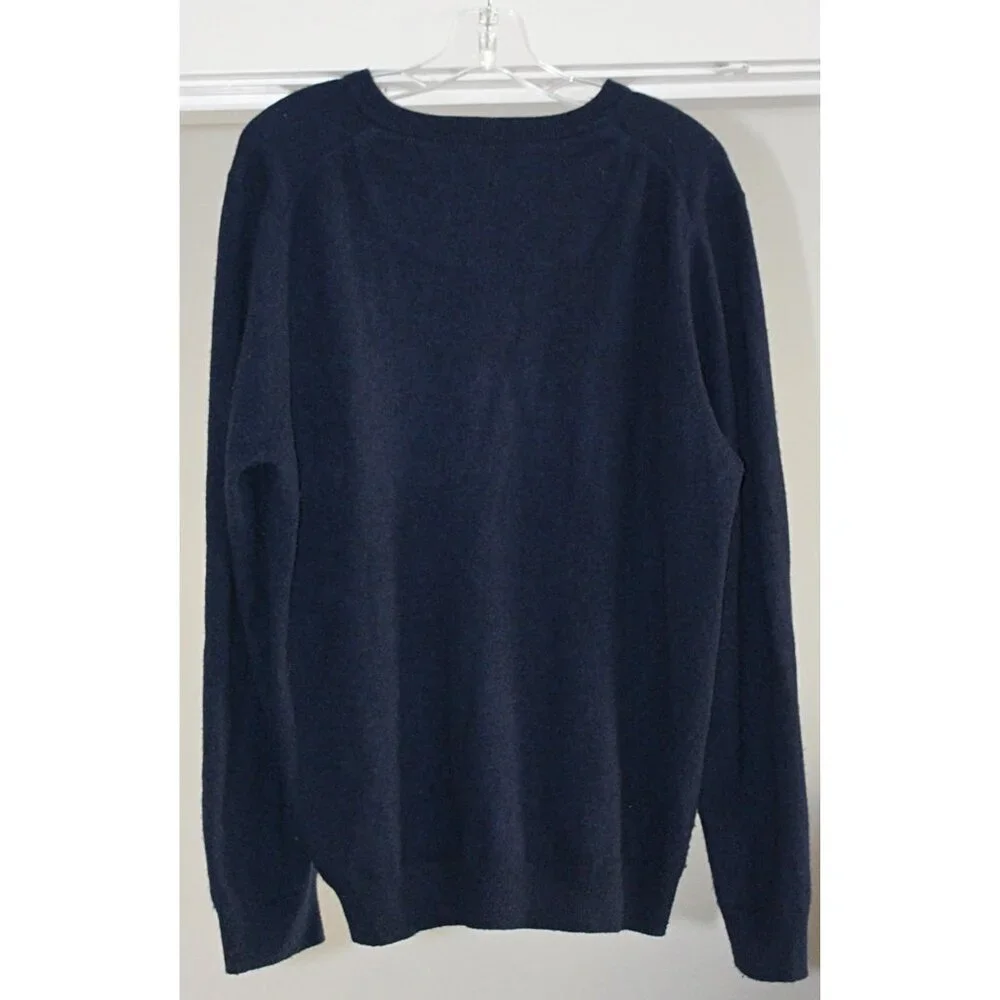 Nordstrom Men’s Shop Cashmere V-Neck Pullover in Navy, size Large, Oversize